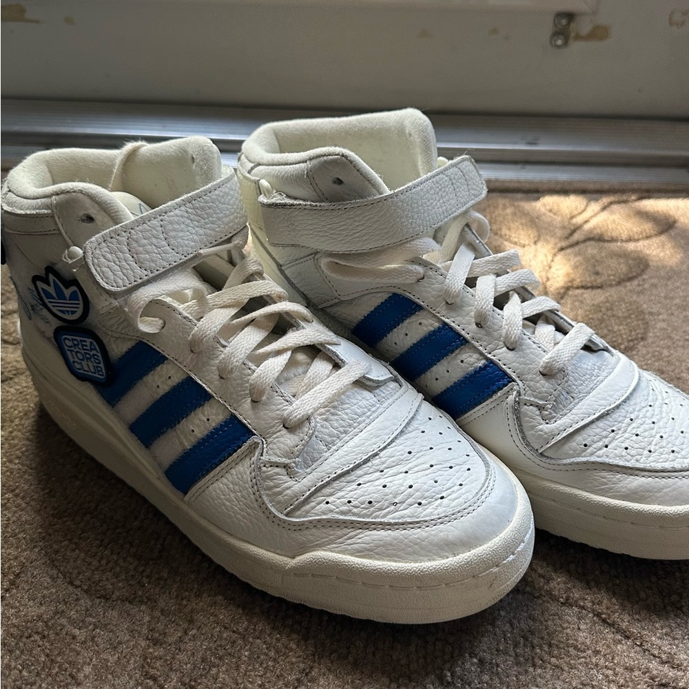 Adidas Originals Men’s Forum Mid White Blue Bird GX1021 Size 10 - Picture 12 of 14